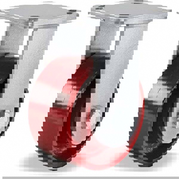 Rigid Top Plate Caster: Cast Iron, 4